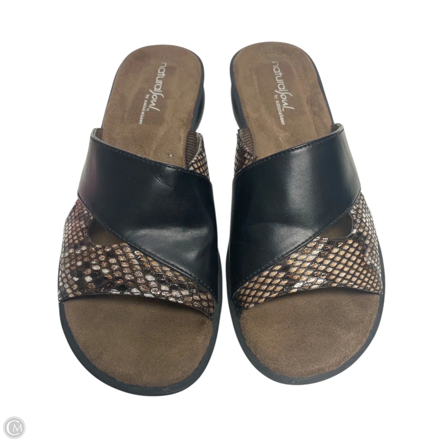 Sandals Flats By Natural Soul In Black & Brown, Size: 8