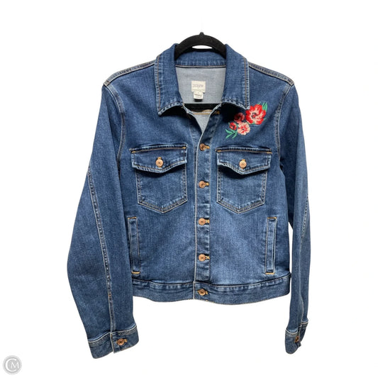Jacket Denim By J. Crew In Floral Print, Size: M