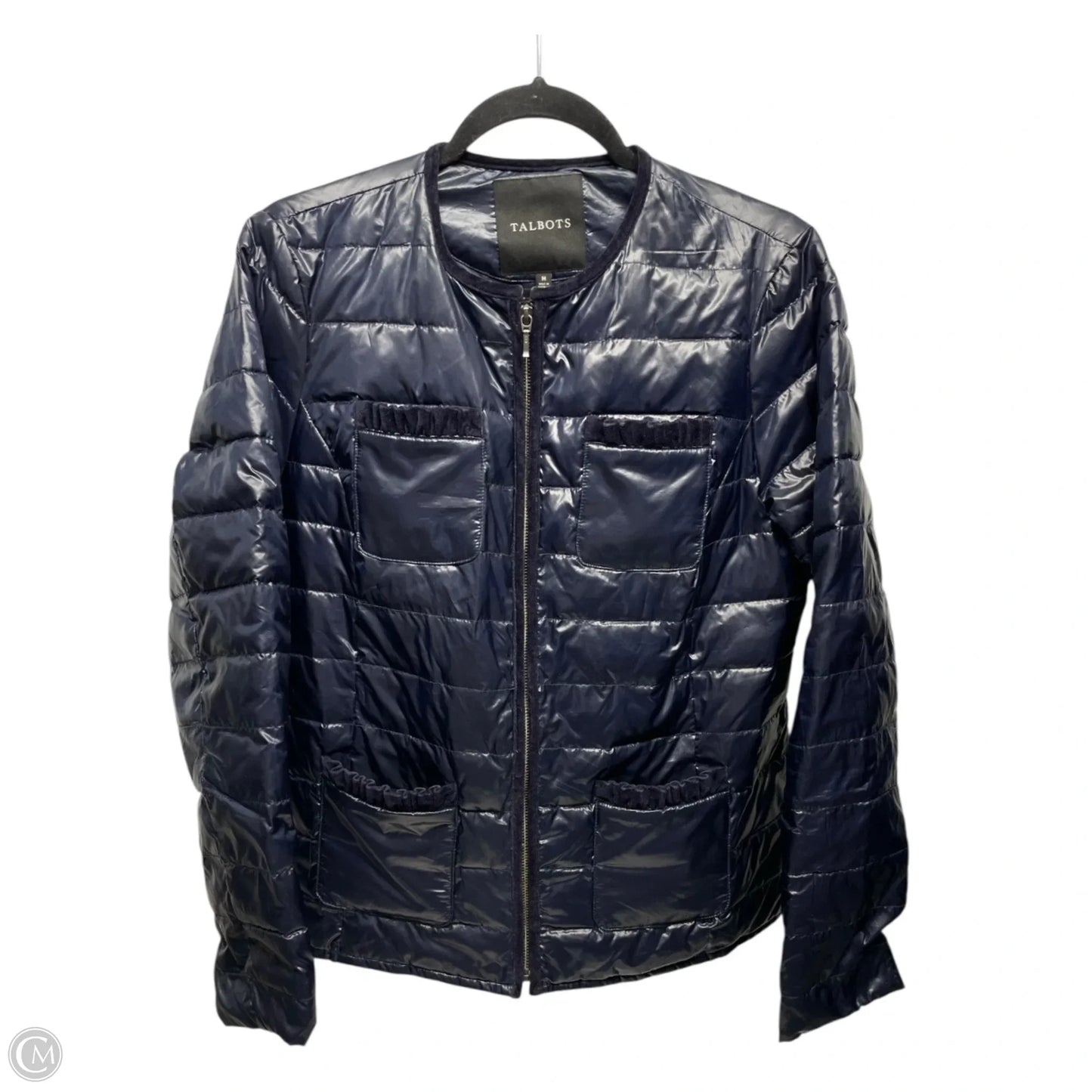Jacket Puffer & Quilted By Talbots In Navy, Size: M