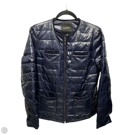 Jacket Puffer & Quilted By Talbots In Navy, Size: M