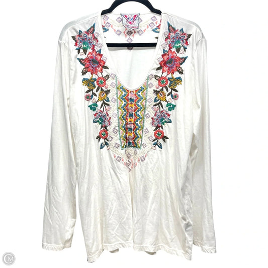 Top Long Sleeve Designer By Johnny Was In Floral Print, Size: Xl