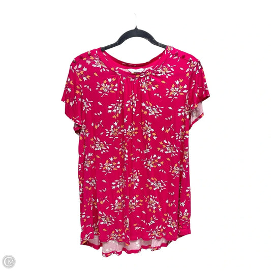 Top Short Sleeve By Liz Claiborne In Floral Print, Size: Xl