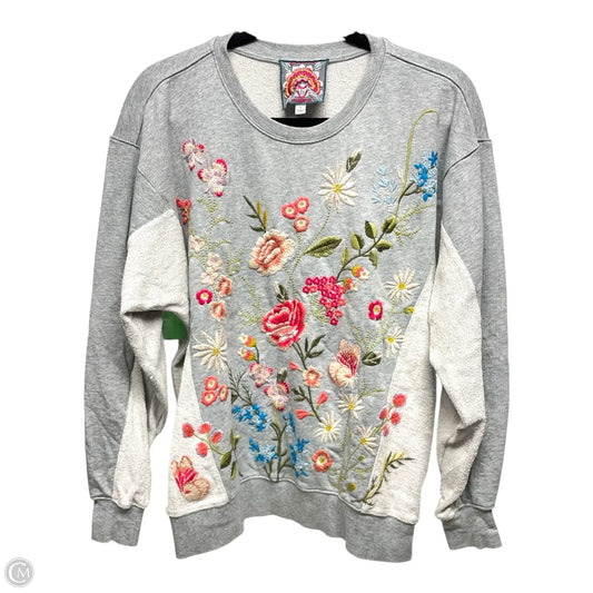 Sweatshirt Designer By Johnny Was In Floral Print, Size: S