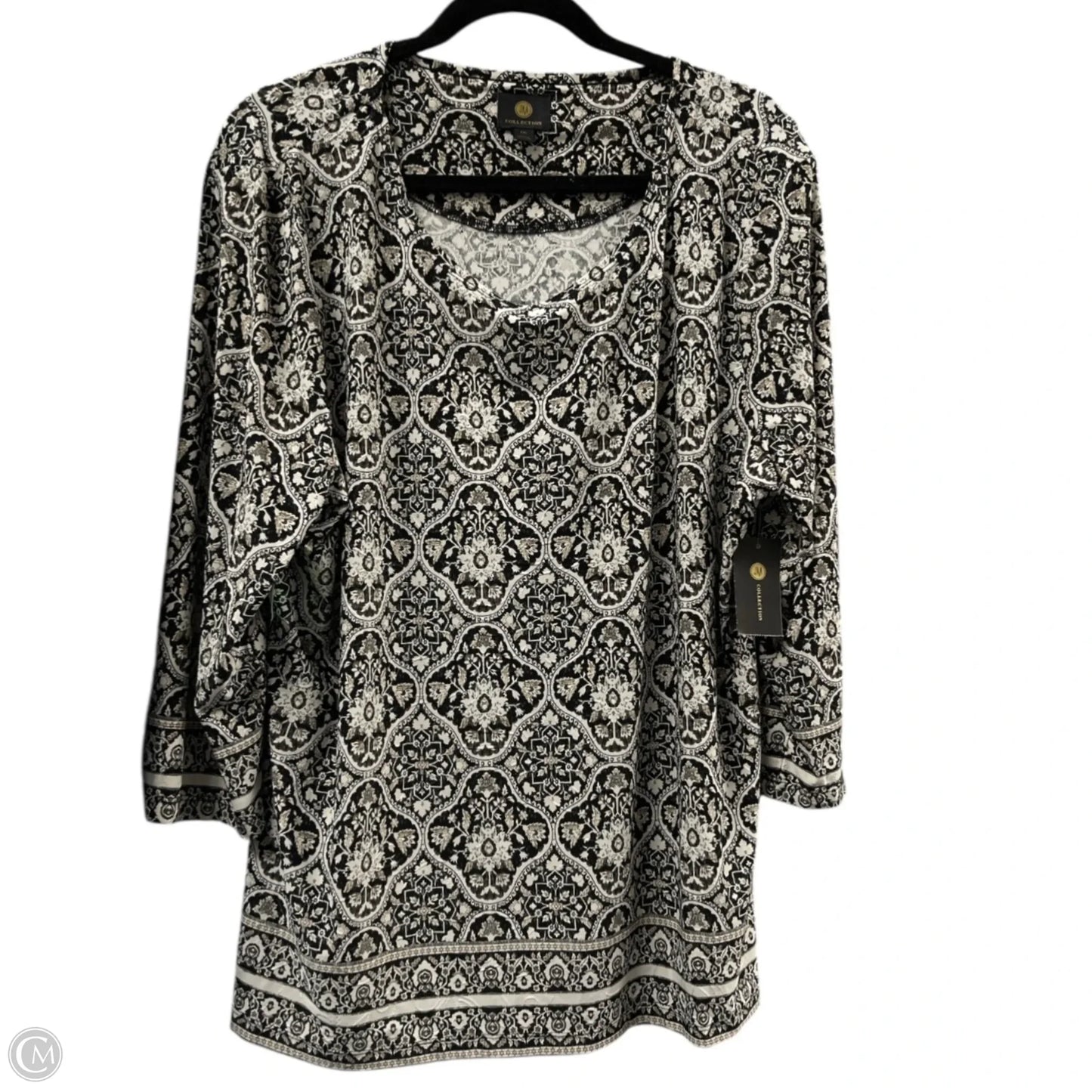 Top Long Sleeve By Jm Collections In Floral Print, Size: Xxl