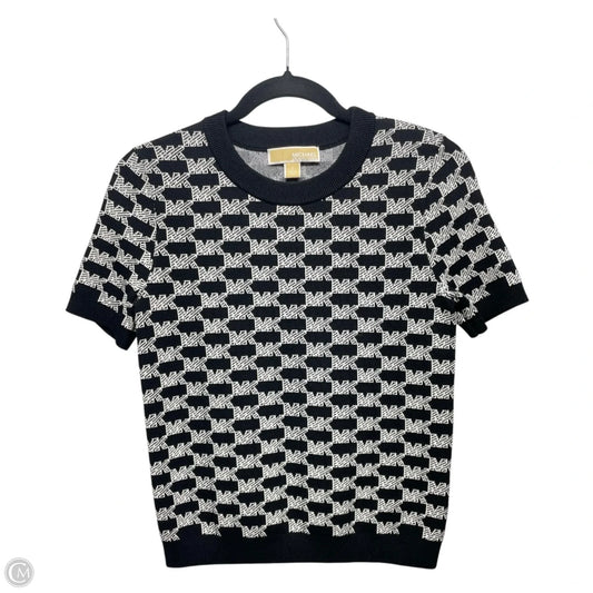 Sweater Short Sleeve By Michael By Michael Kors In Black & White, Size: S
