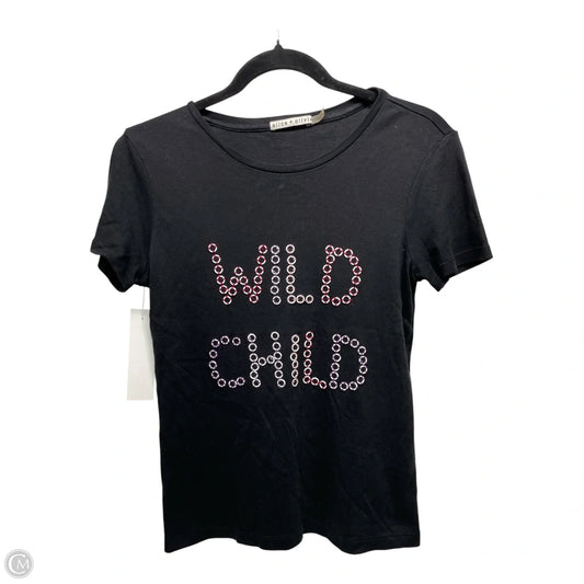 Top Short Sleeve Designer By Alice + Olivia In Black, Size: Sp