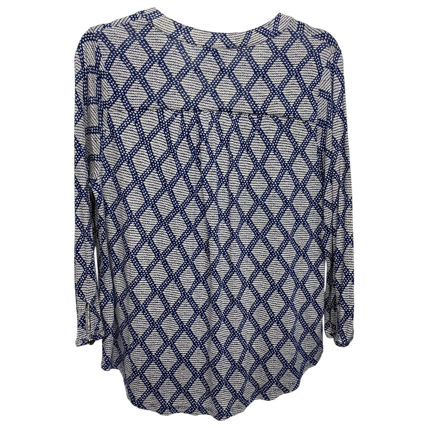 Top Long Sleeve By Lucky Brand In Blue & Cream, Size: S