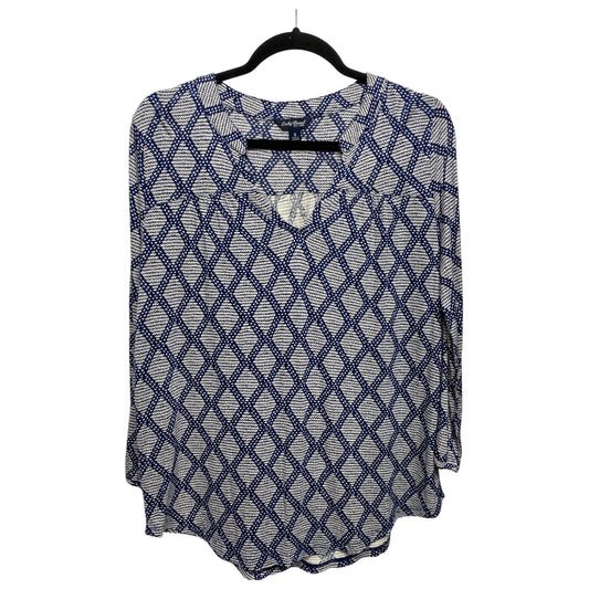 Top Long Sleeve By Lucky Brand In Blue & Cream, Size: S