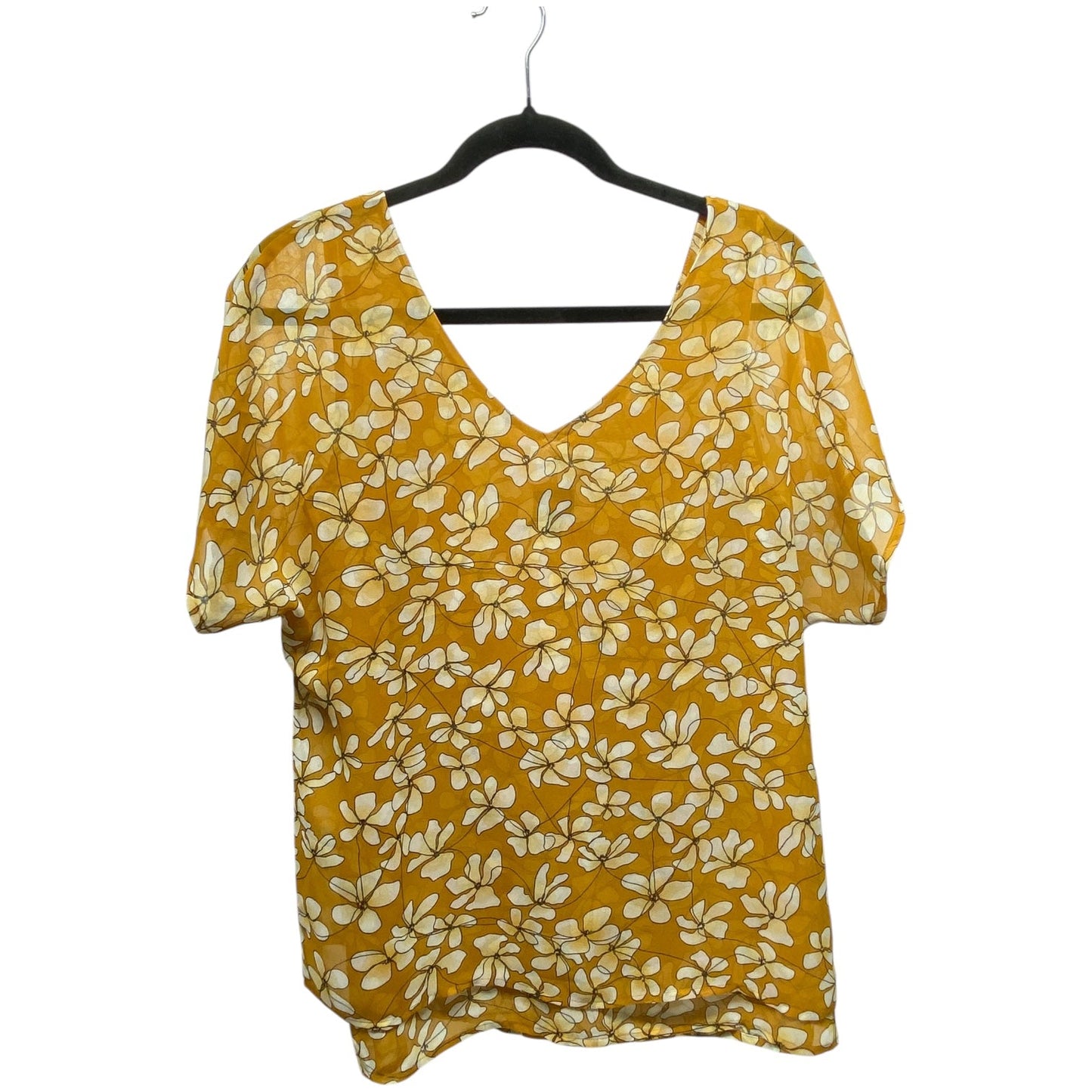 Top Short Sleeve By Cabi In Floral Print, Size: S