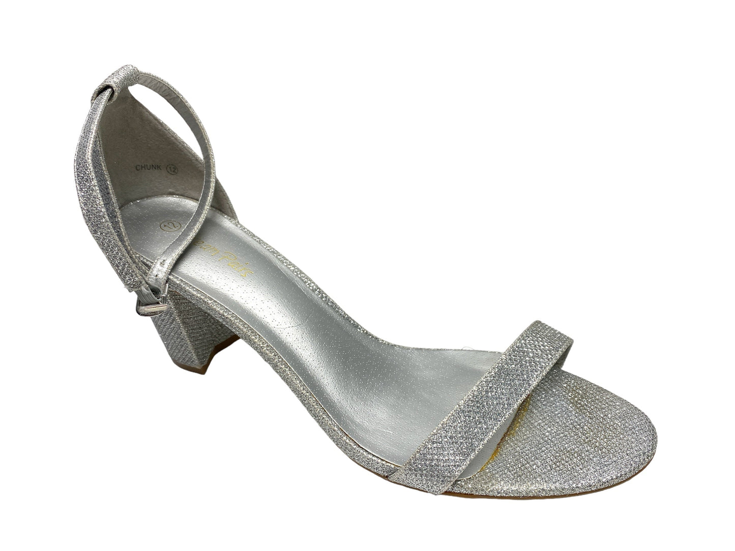 Silver Shoes Heels Block Clothes Mentor, Size 12