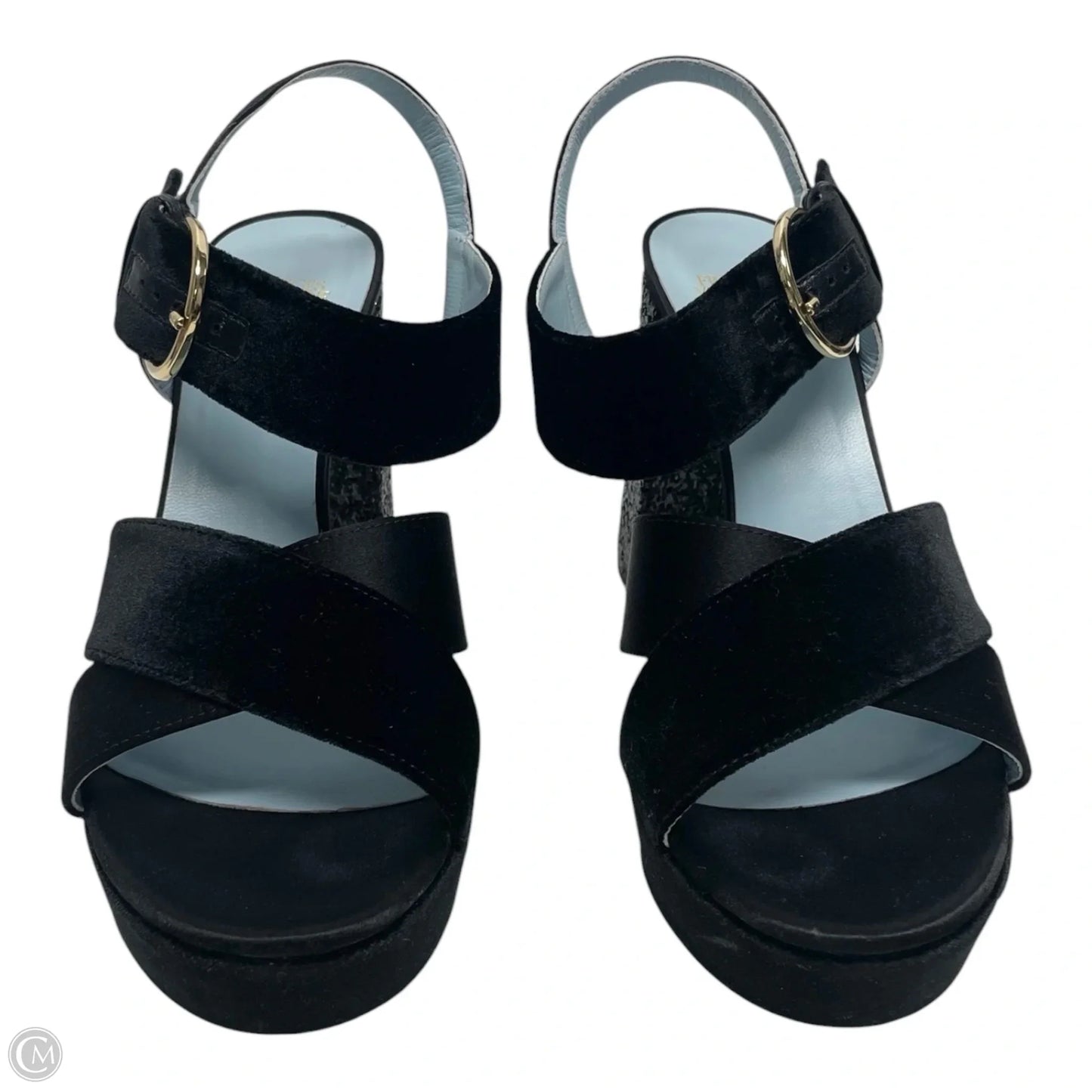 Sandals Heels Block By Franco Sarto In Black & Blue, Size: 8