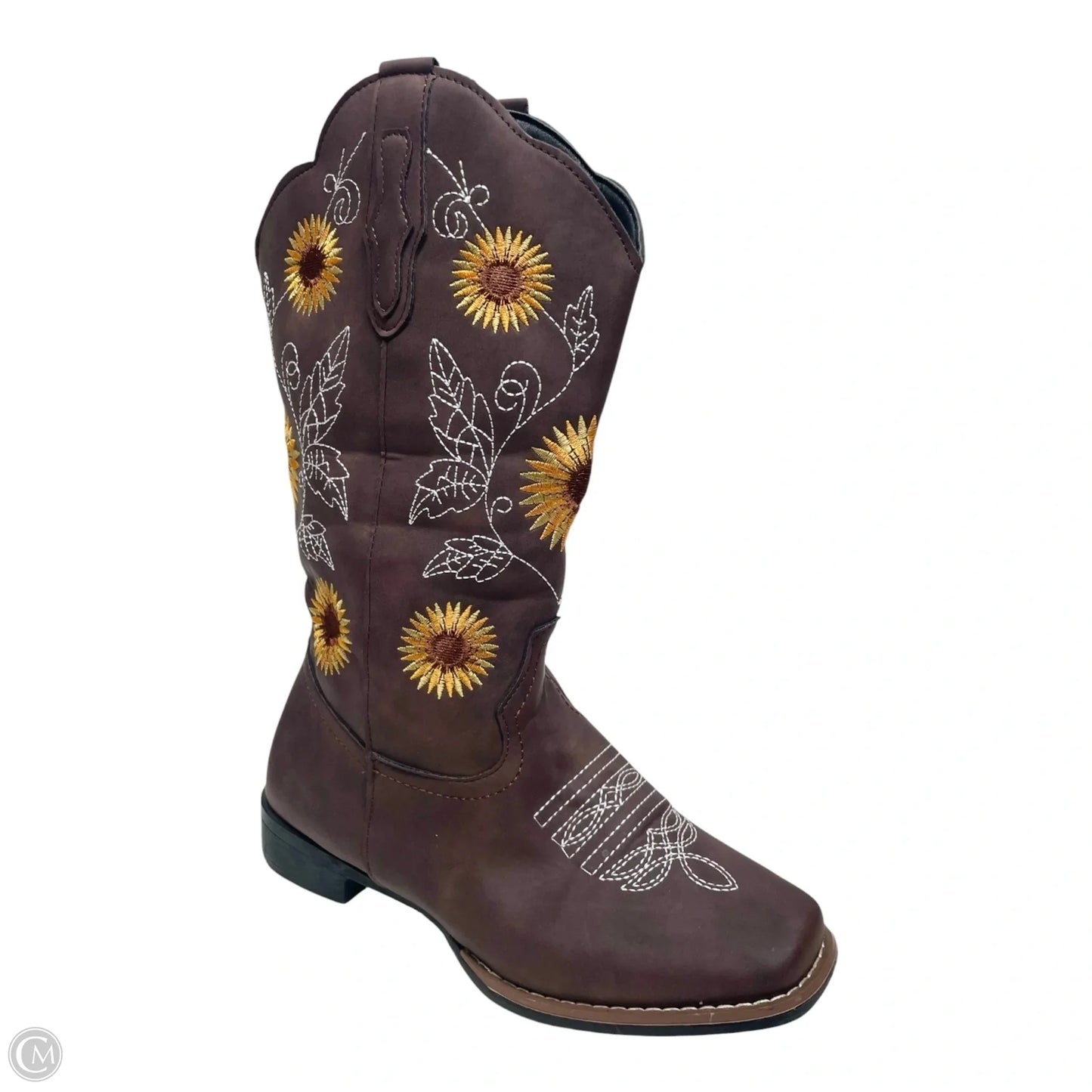 Boots Western By Clothes Mentor In Floral Print, Size: 10.5