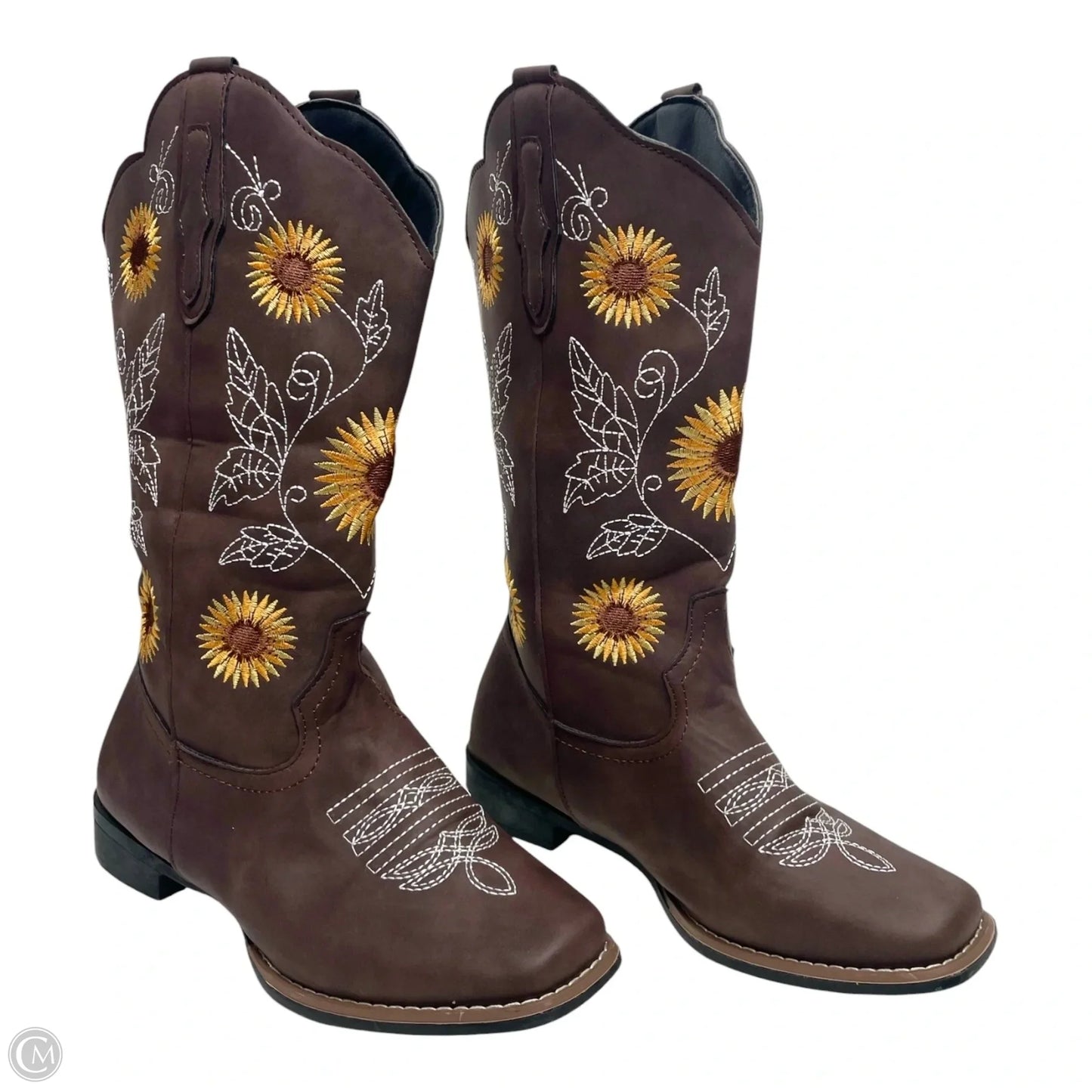 Boots Western By Clothes Mentor In Floral Print, Size: 10.5