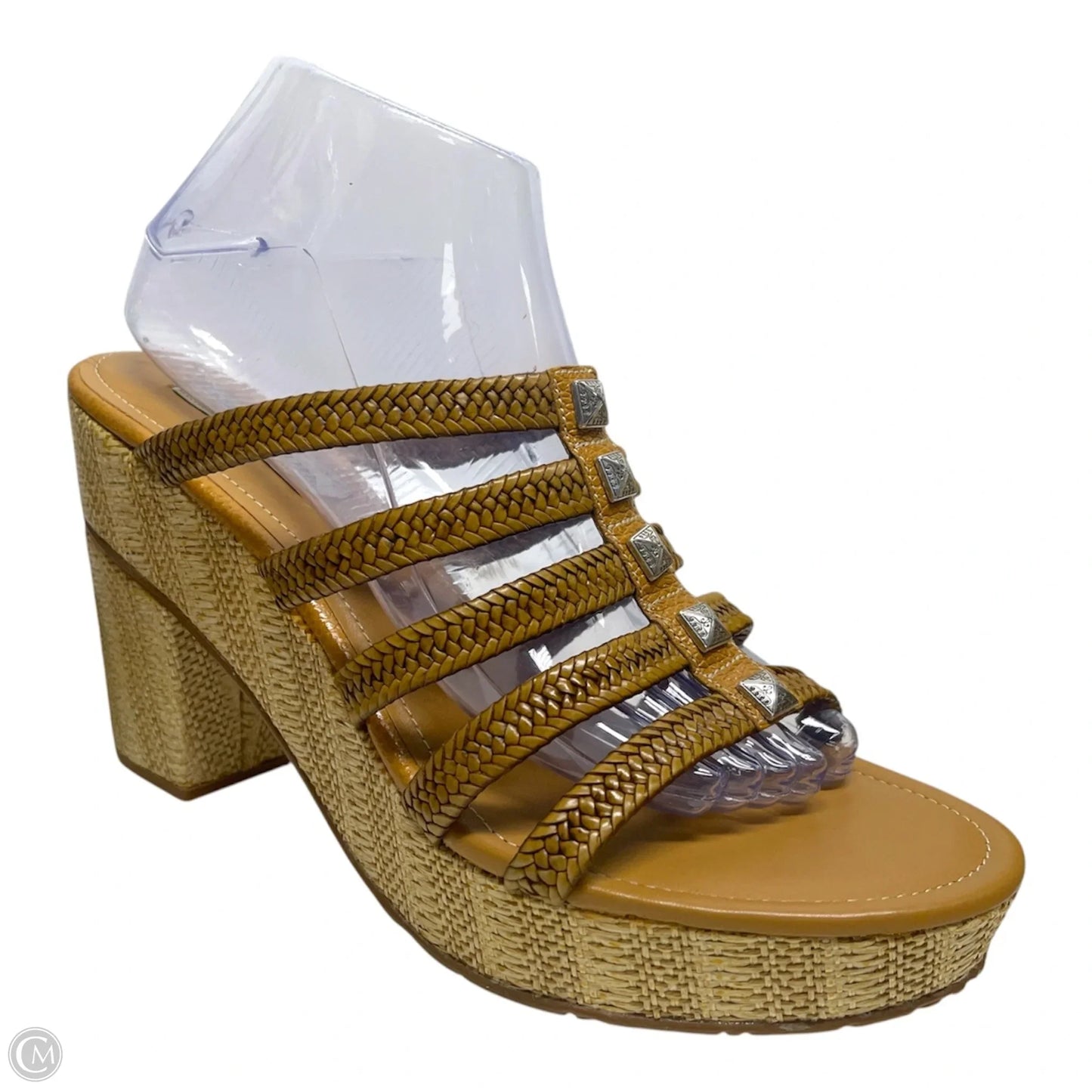 Sandals Heels Platform By Brighton In Tan, Size: 9.5