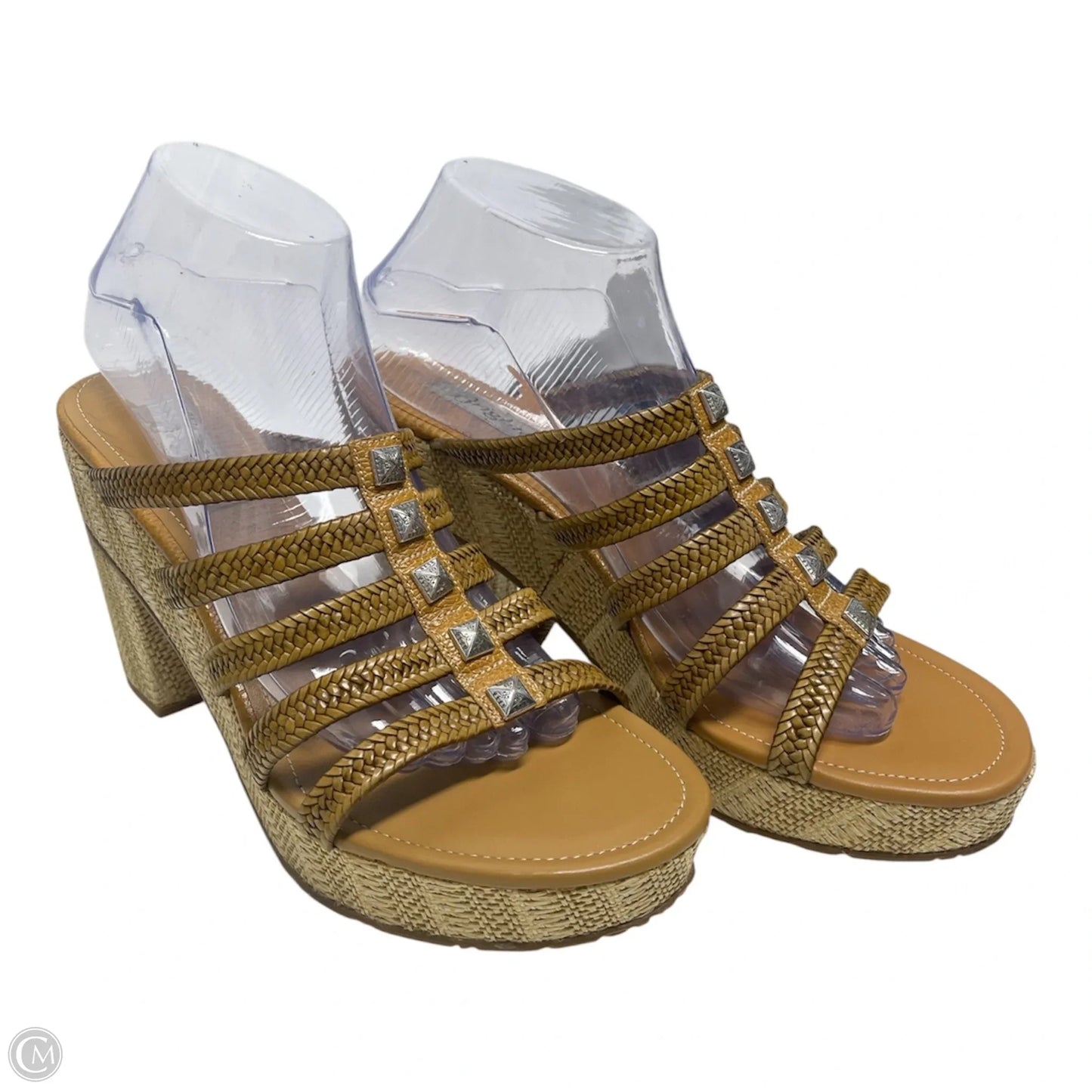 Sandals Heels Platform By Brighton In Tan, Size: 9.5