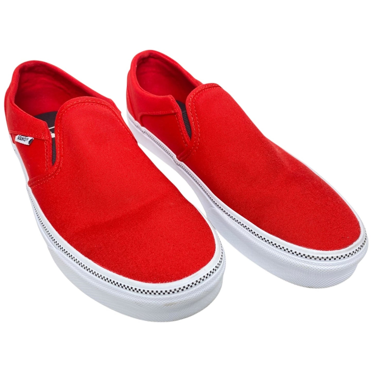 Shoes Flats By Vans In Red, Size: 9.5