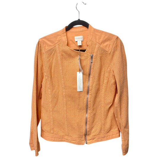 Jacket Moto By Chicos In Peach, Size: M