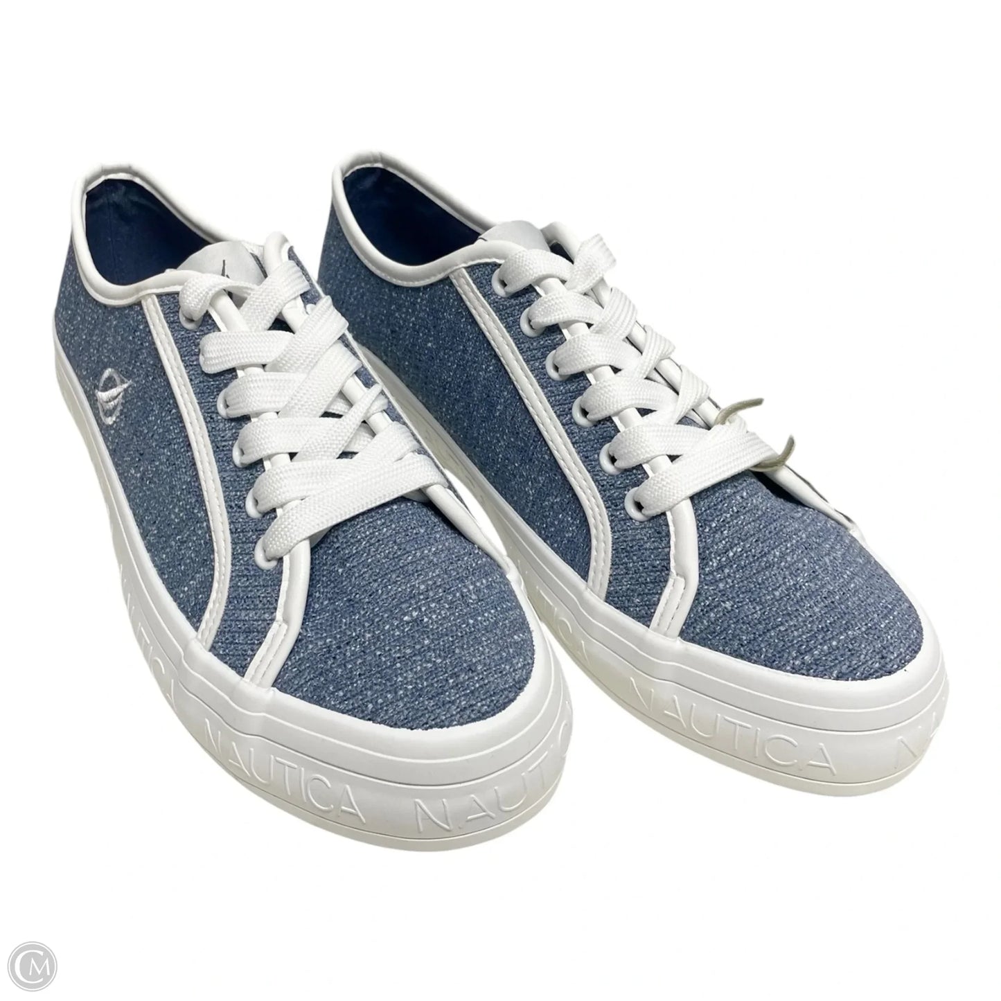Shoes Sneakers By Nautica In Blue & White, Size: 9