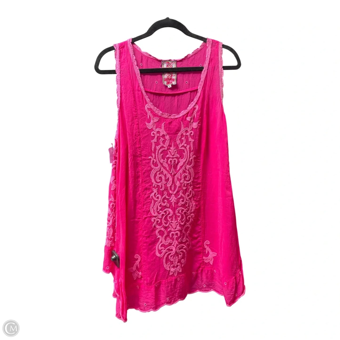 Top Sleeveless Designer By Johnny Was In Pink, Size: L