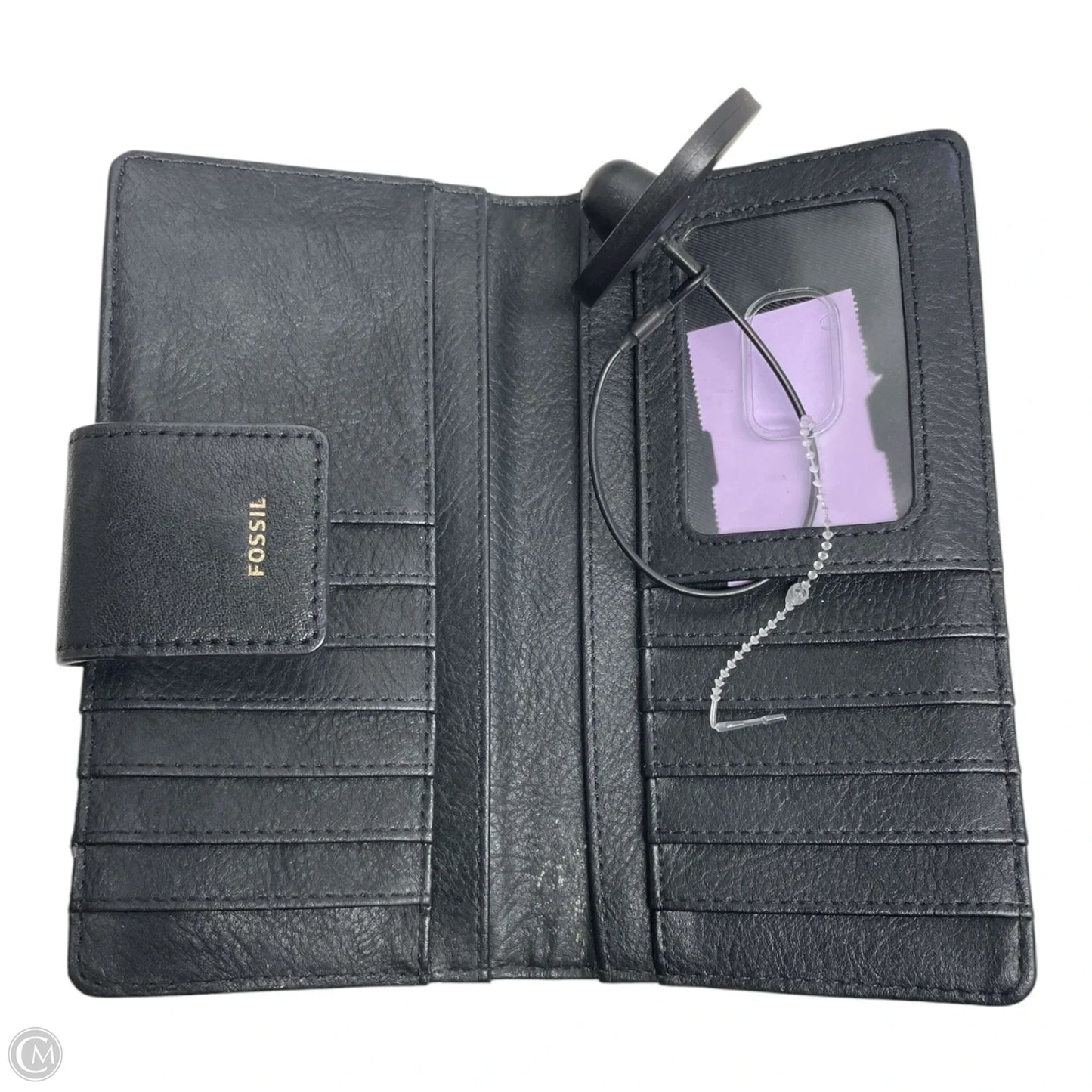 Wallet Leather By Fossil, Size: Medium