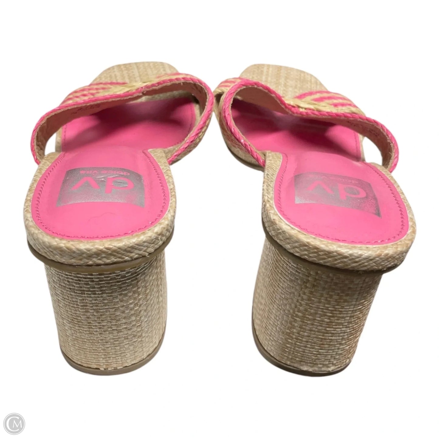 Sandals Heels Block By Dolce Vita In Pink & Tan, Size: 8