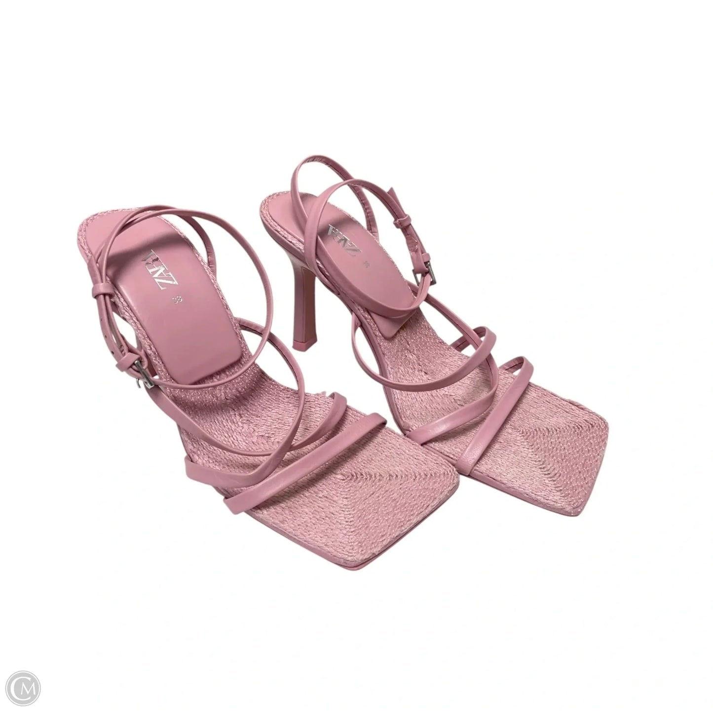 Sandals Heels Stiletto By Zara In Pink, Size: 7.5