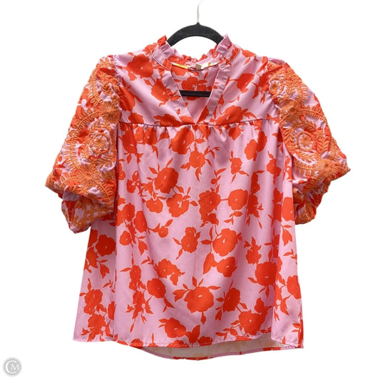 Blouse Short Sleeve By Umgee In Floral Print, Size: M
