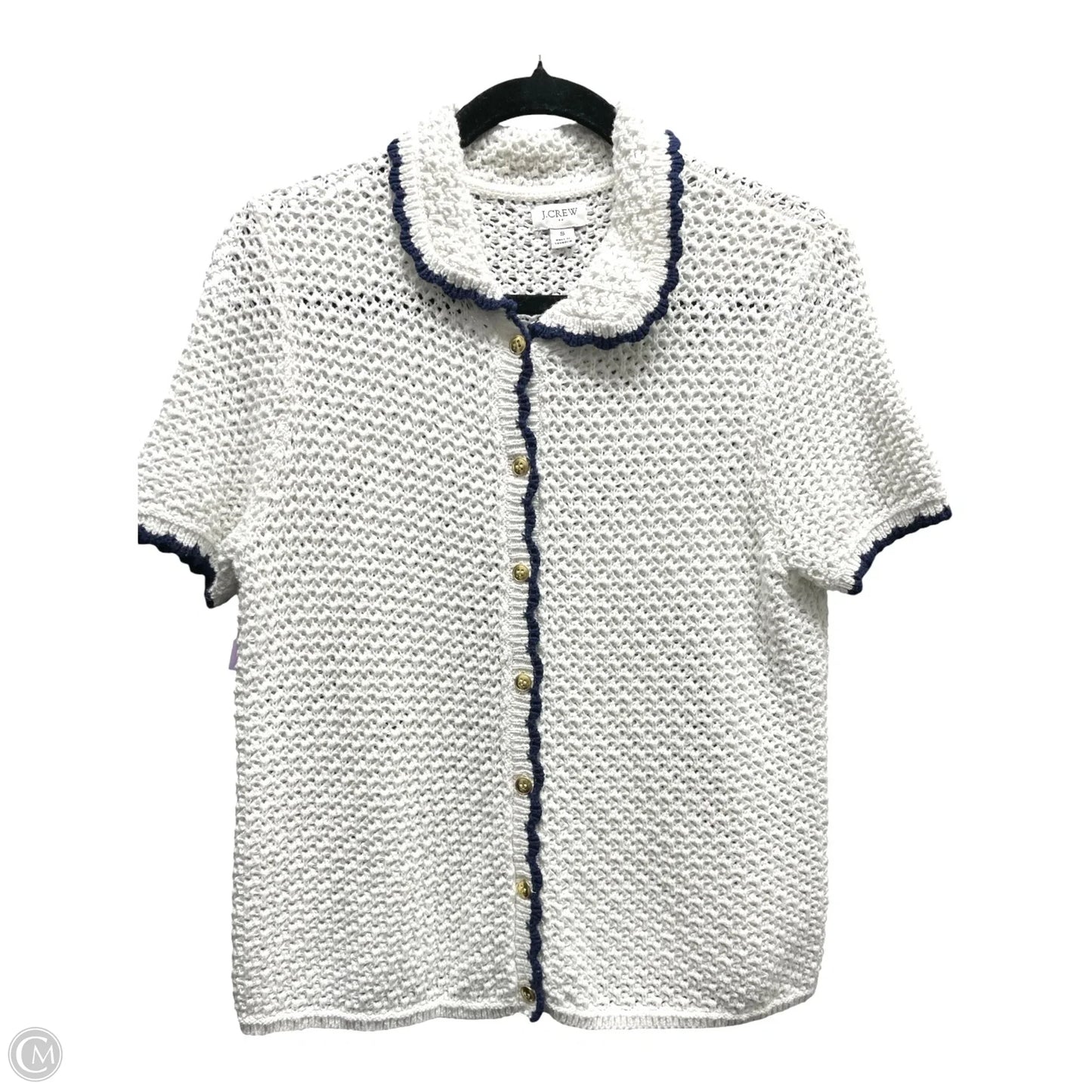 Sweater Cardigan By J. Crew In Blue & White, Size: S