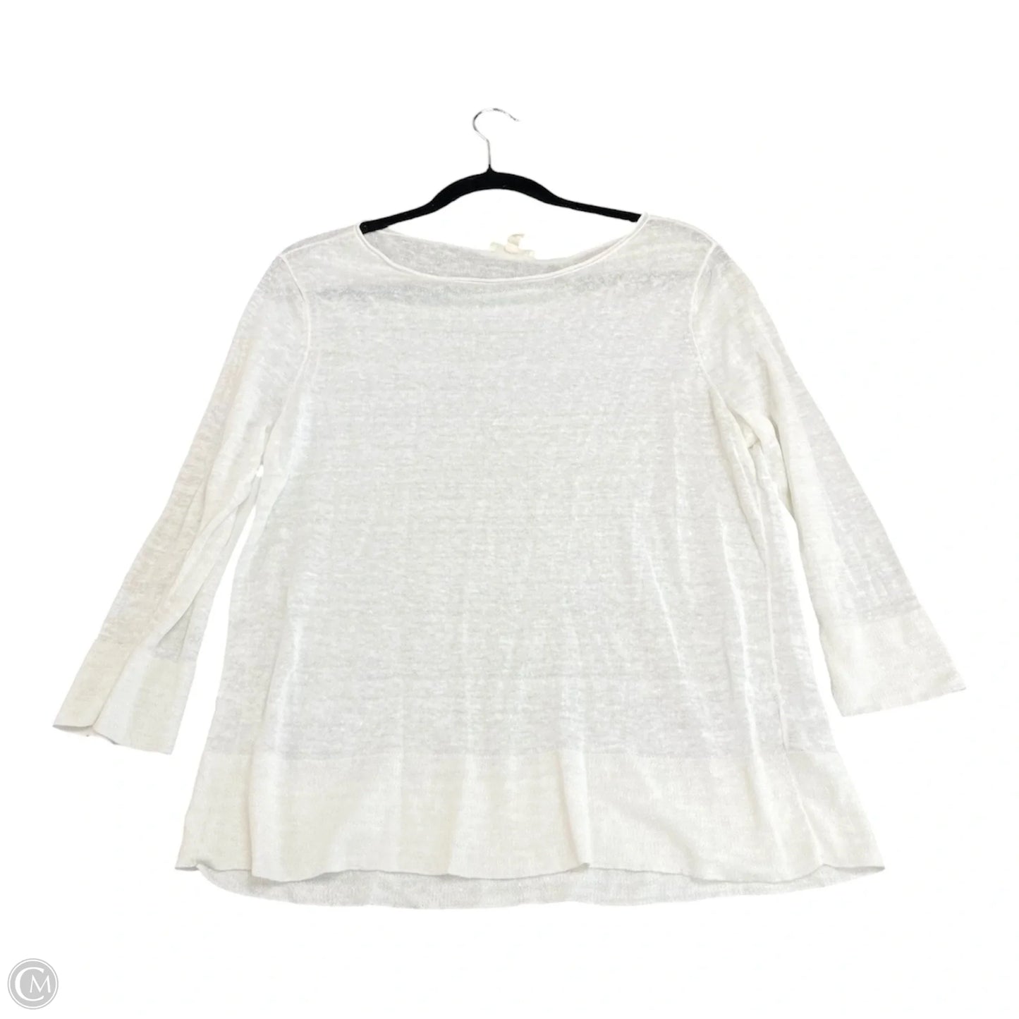 Top 3/4 Sleeve By Eileen Fisher In Ivory, Size: Sp