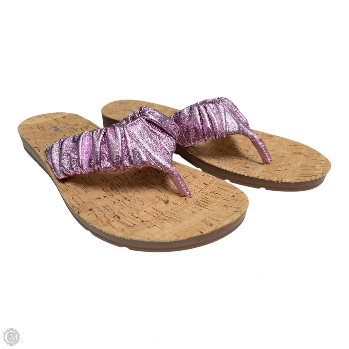 Sandals Flip Flops By Corkys In Purple & Tan, Size: 9