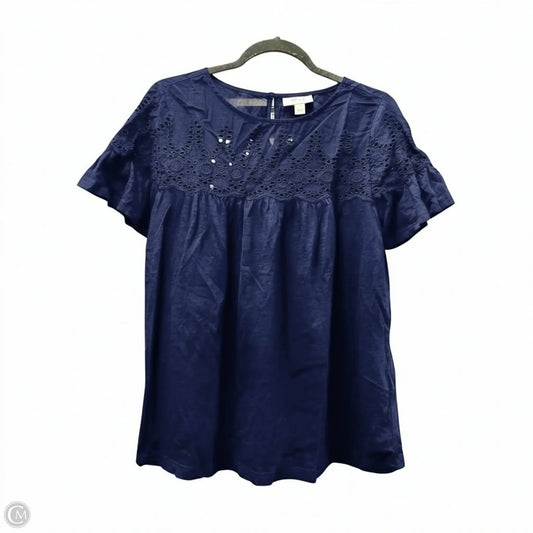 Top Short Sleeve By Style And Company In Navy, Size: S
