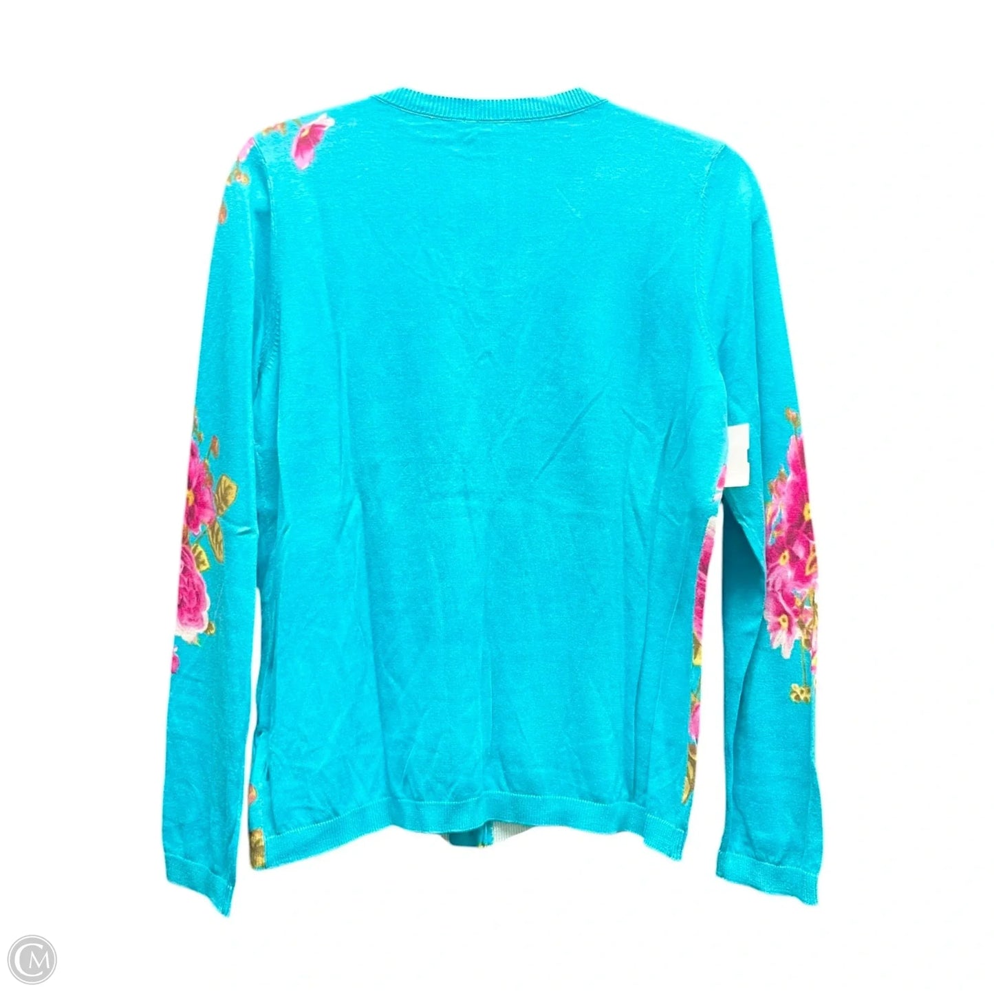 Sweater Cardigan By Talbots In Floral Print, Size: M