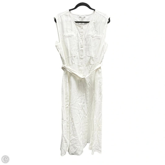 Dress Casual Midi By Calvin Klein In White, Size: Xl