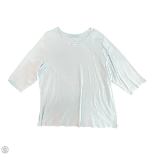 Top 3/4 Sleeve Basic By Cj Banks In Blue, Size: 3x