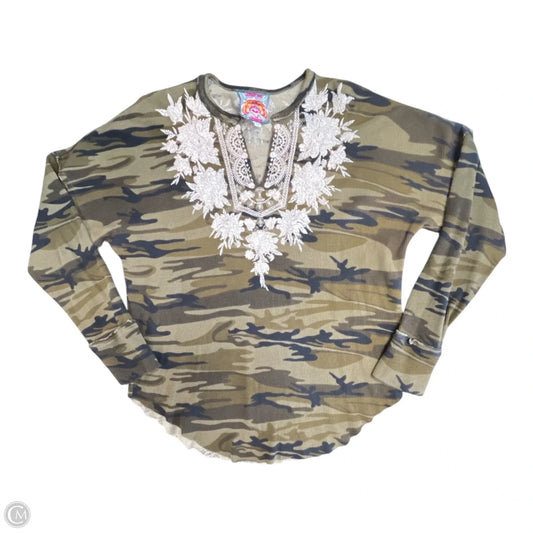 Top Long Sleeve Designer By Johnny Was In Camouflage Print, Size: Xl