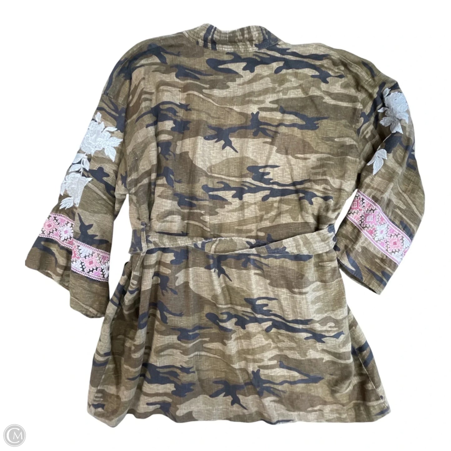 Kimono Designer By Johnny Was In Camouflage Print, Size: Xl
