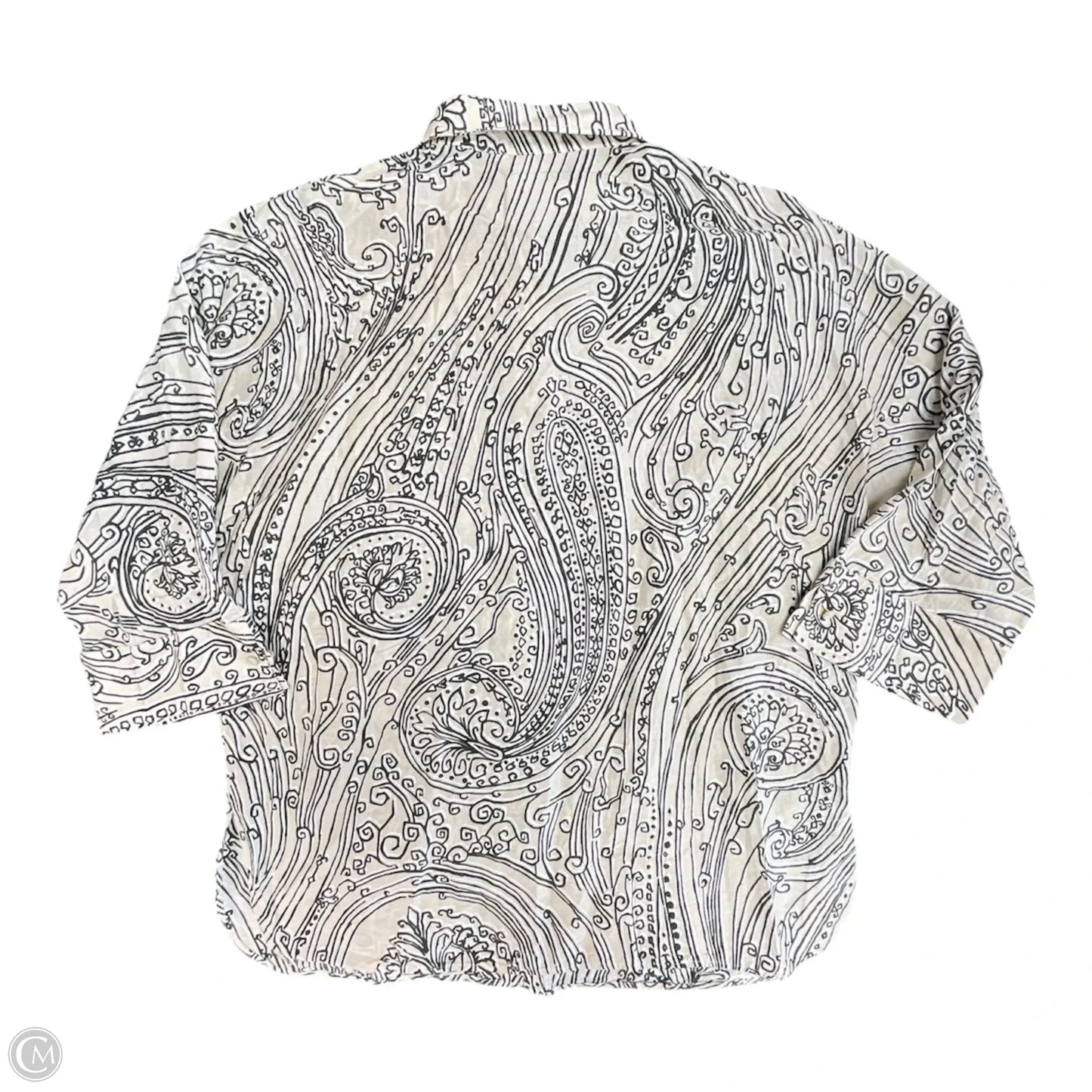 Top 3/4 Sleeve Designer By Max Mara In Black & Tan, Size: L