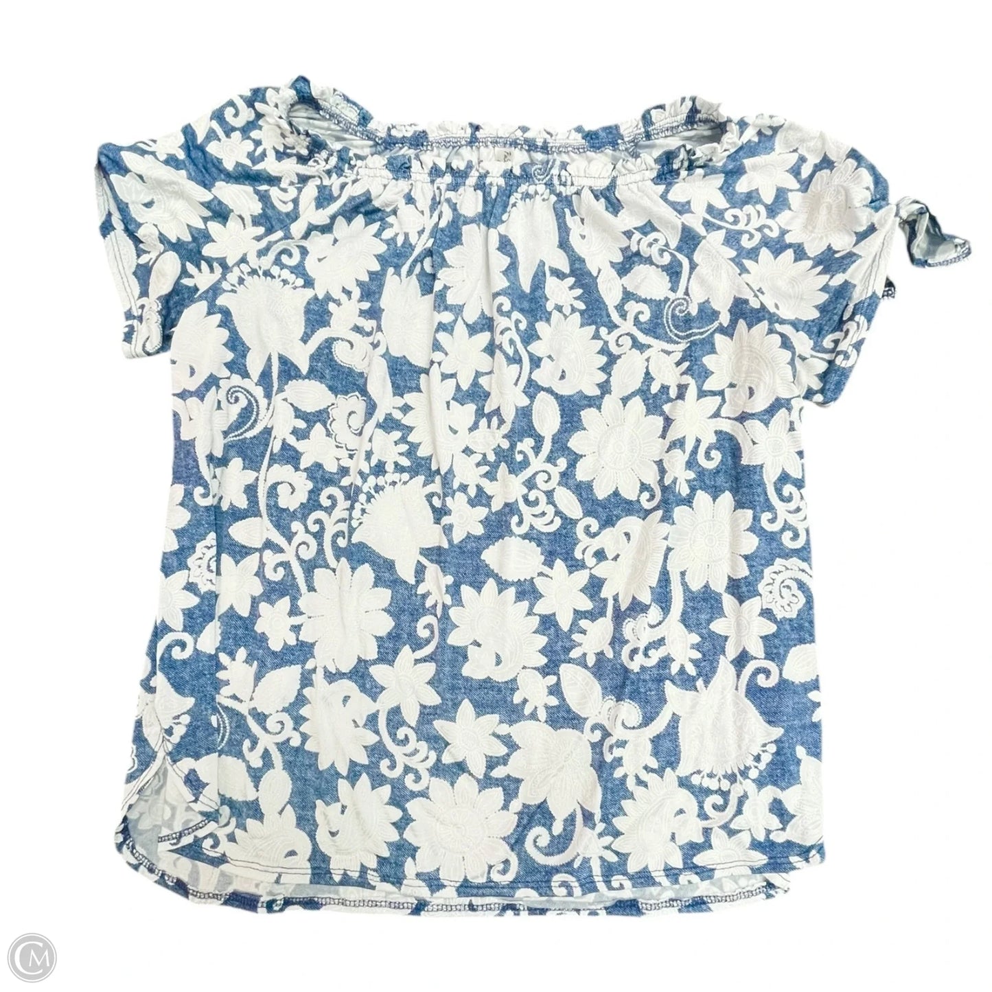 Top Short Sleeve By Perseption Concept In Floral Print, Size: L