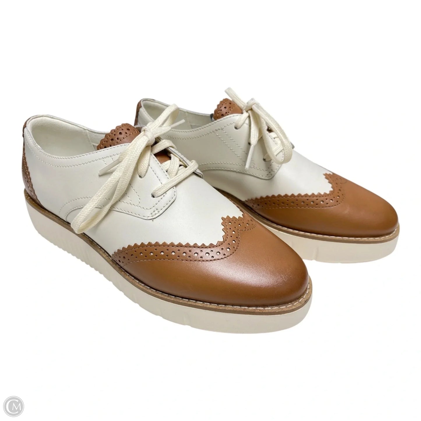 Shoes Flats By Cole-haan In Brown & Cream, Size: 7