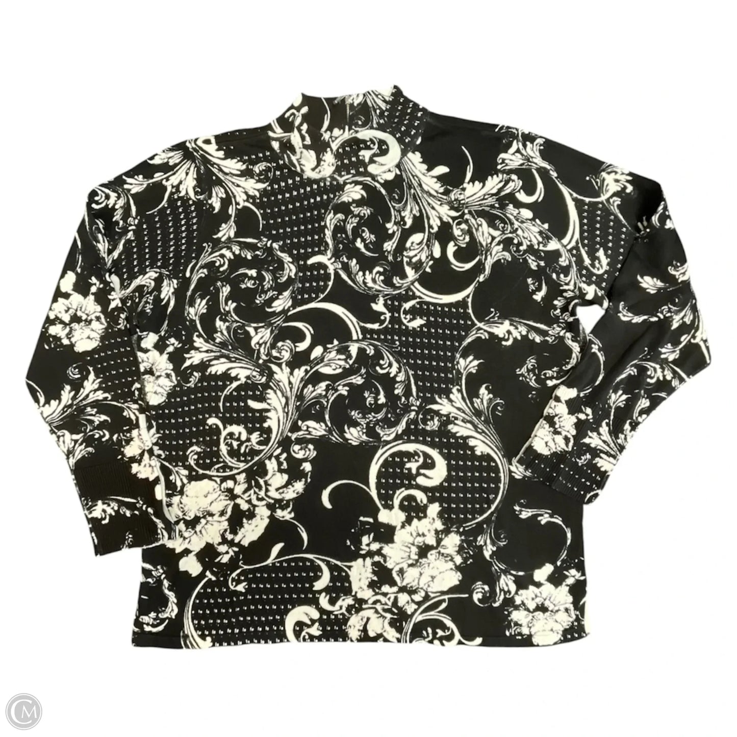 Sweater By Chicos In Black & White, Size: Xl