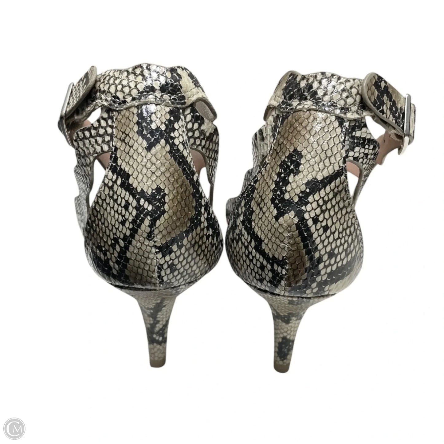Sandals Heels Stiletto By Chinese Laundry In Snakeskin Print, Size: 6.5