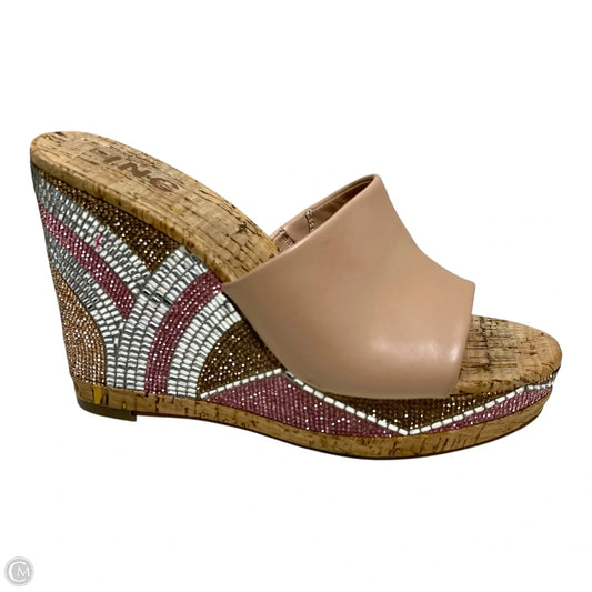 Sandals Heels Wedge By Inc In Multi-colored, Size: 7.5