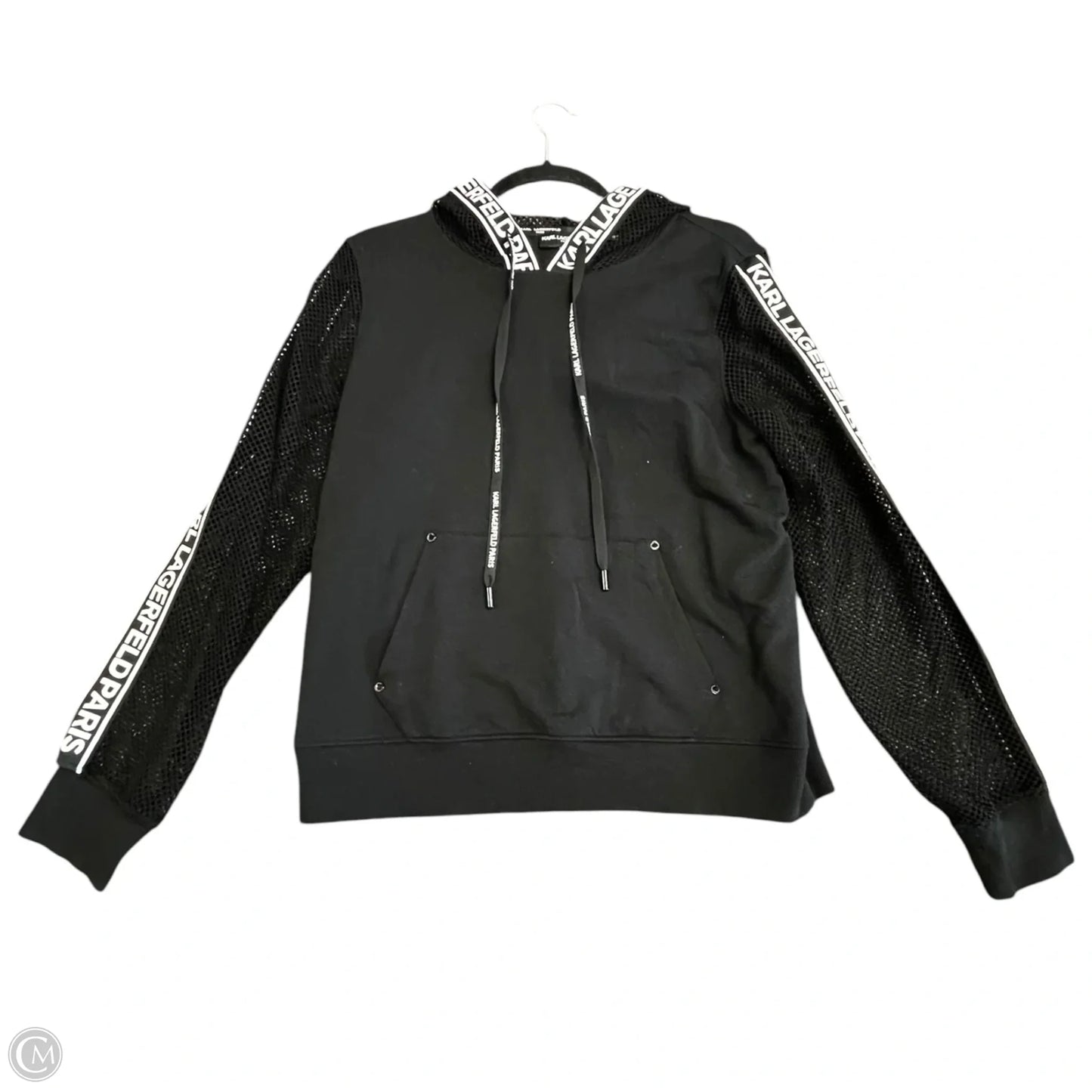 Sweatshirt Designer By Karl Lagerfeld In Black & White, Size: S