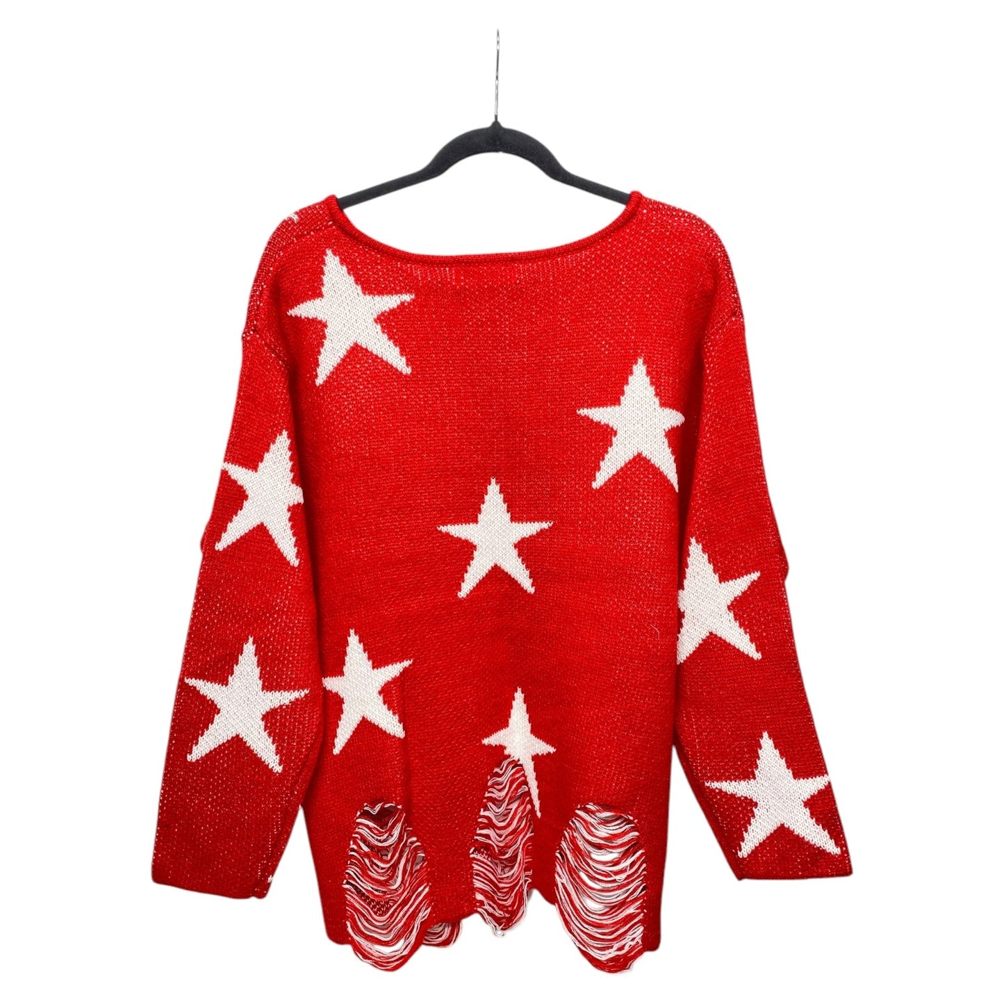 Sweater By Zenana Outfitters In Red & White, Size: L