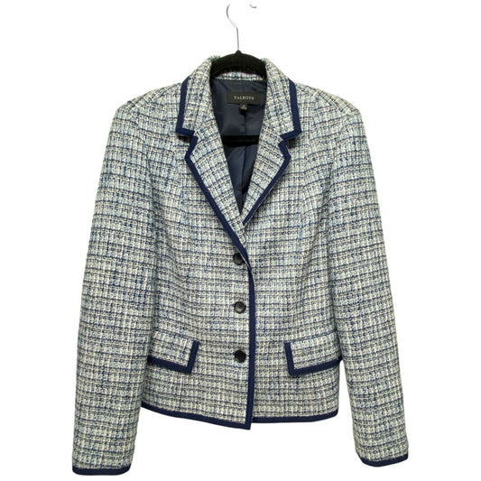 Blazer By Talbots In Blue & White, Size: 14