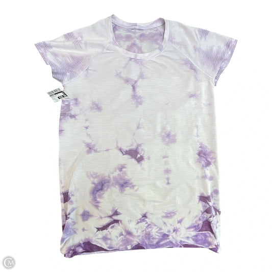 Athletic Top Short Sleeve By Lululemon In Tie Dye Print, Size: M