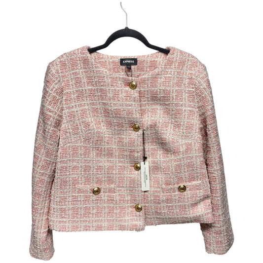 Blazer By Express In Pink & White, Size: Xl