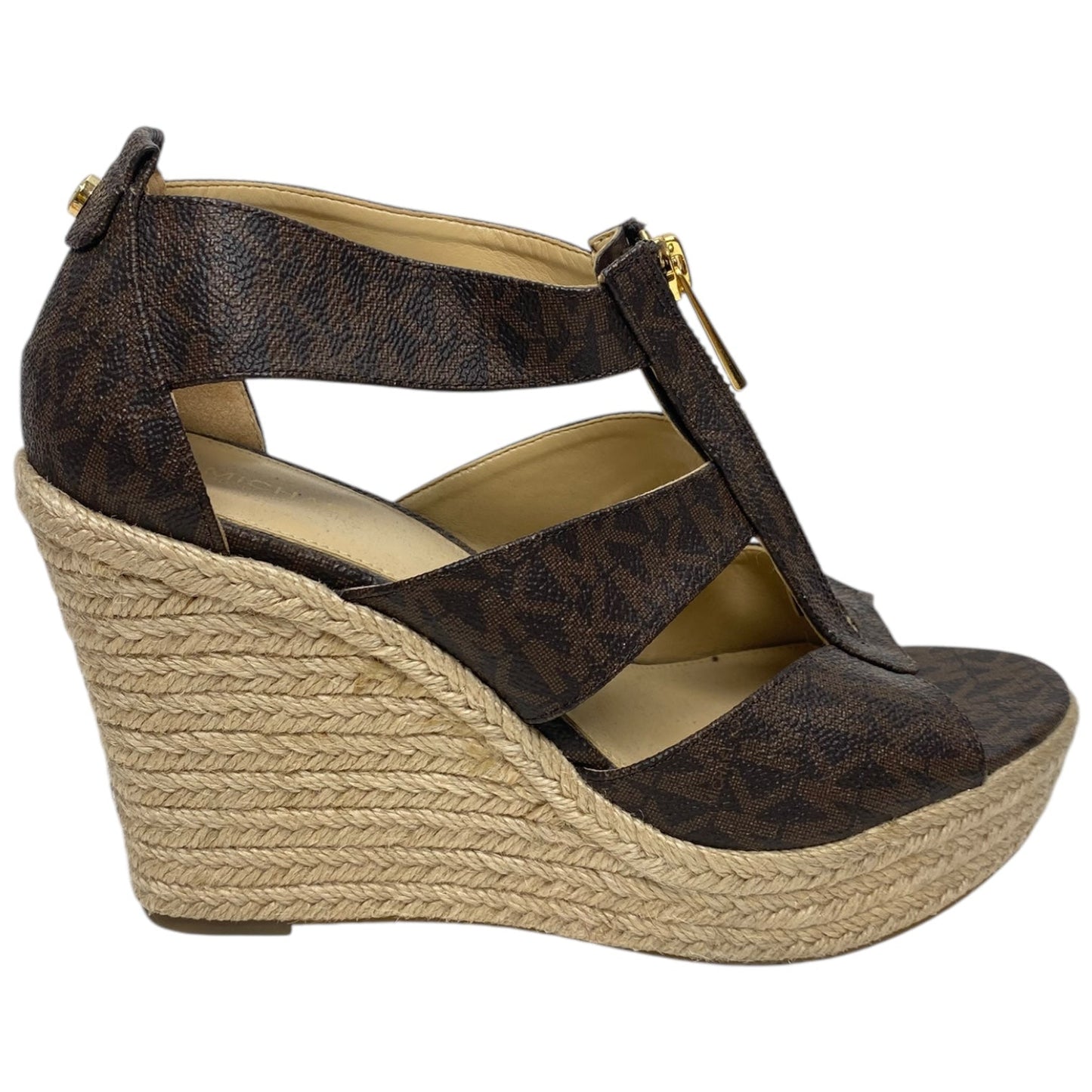 Shoes Heels Wedge By Michael By Michael Kors In Brown & Tan, Size: 6.5