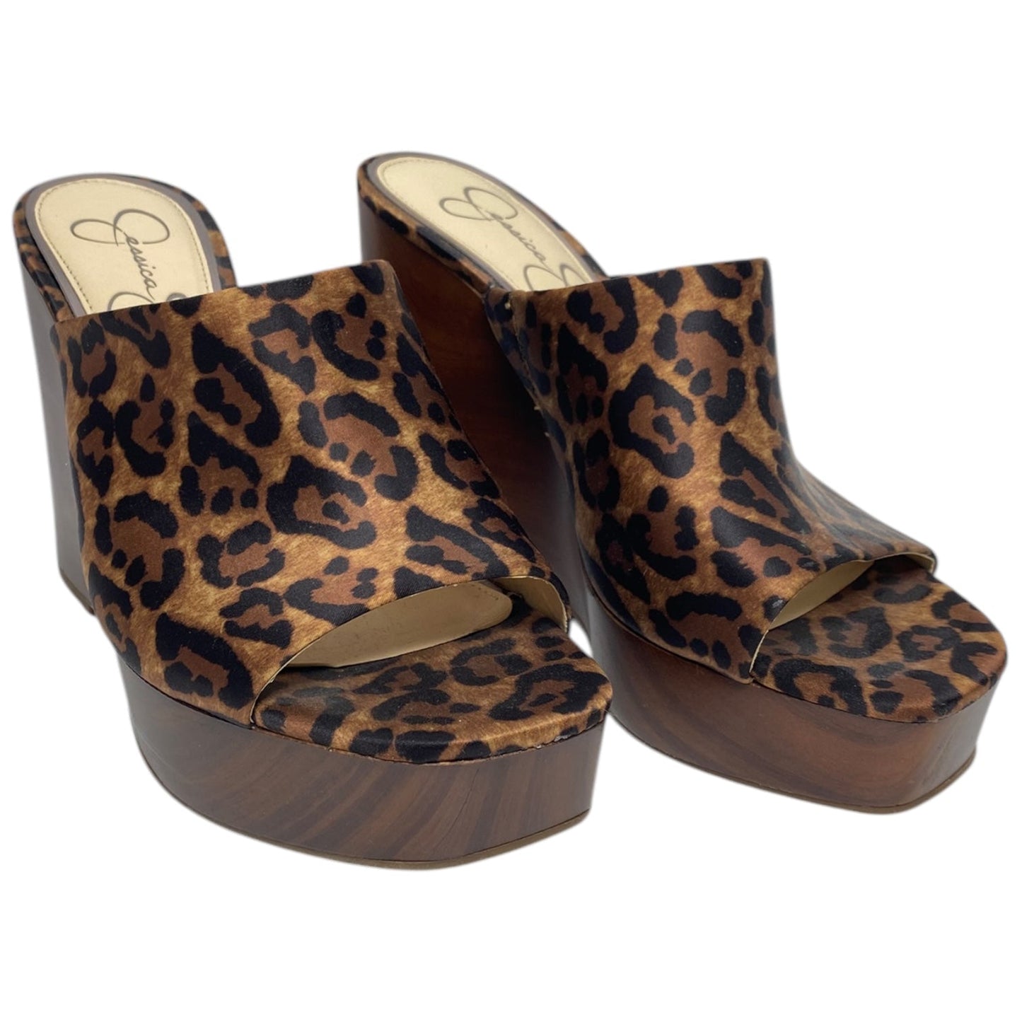 Shoes Heels Wedge By Jessica Simpson In Animal Print, Size: 7