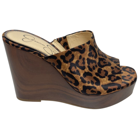 Shoes Heels Wedge By Jessica Simpson In Animal Print, Size: 7